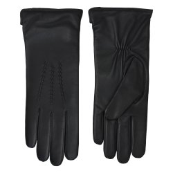 Marseille, Belsac, lang skindhandske i sort med kraftige syninger