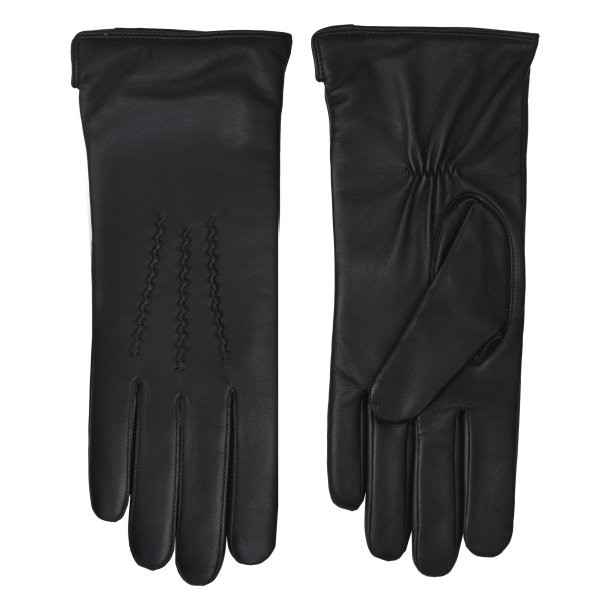 Marseille, Belsac, lang skindhandske i sort med kraftige syninger