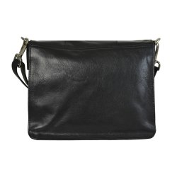 Destinee, Belsac sort crossbody i skind med kraftigt overslag