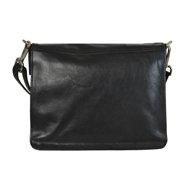 Destinee, Belsac sort crossbody i skind med kraftigt overslag