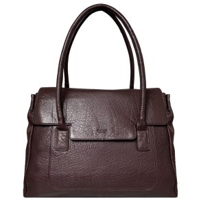 Nira, Belsac varm brun arbejdstaske i skind med flere rum og kraftige skulderremme