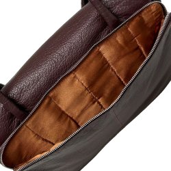 Nira, Belsac varm brun arbejdstaske i skind med flere rum og kraftige skulderremme