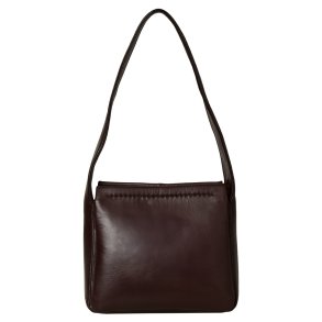 Poula, Belsac varm brun skuldertaske i bl�dt skind med kraftig rem