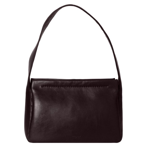 Paulette, Belsac varm brun skuldertaske i bldt skind med kraftig rem