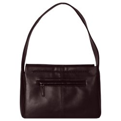 Paulette, Belsac varm brun skuldertaske i bldt skind med kraftig rem