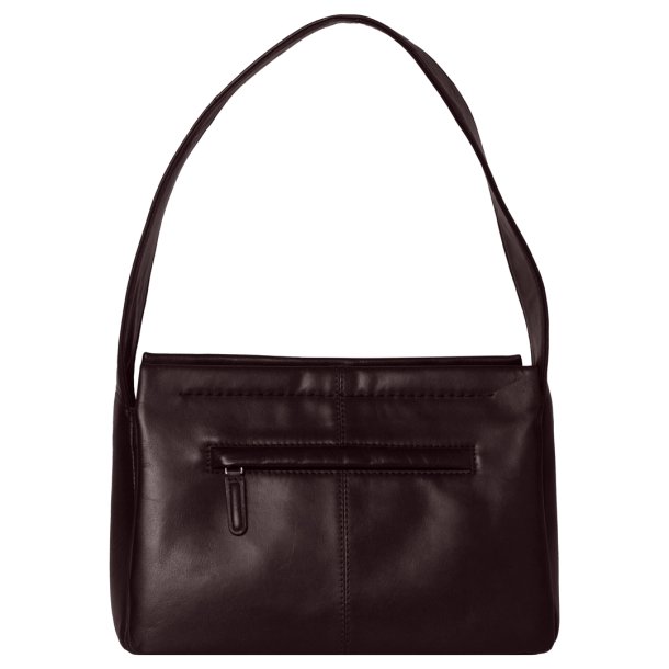 Paulette, Belsac varm brun skuldertaske i bldt skind med kraftig rem