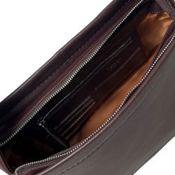 Paulette, Belsac varm brun skuldertaske i bldt skind med kraftig rem