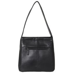 Phoebe, Belsac sort skuldertaske i bldt skind med flere rum