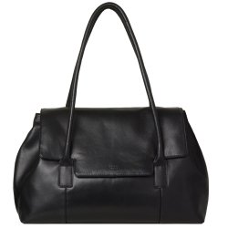 Puk, Belsac sort arbejdstaske i bldt skind med flere rum 