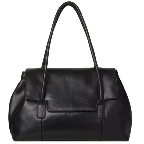 Puk, Belsac sort arbejdstaske i bldt skind med flere rum 