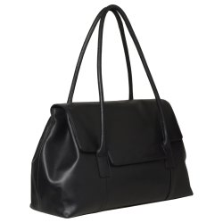 Puk, Belsac sort arbejdstaske i bldt skind med flere rum 