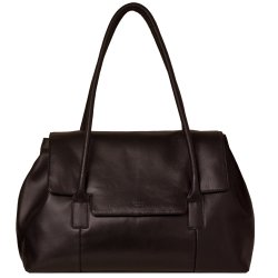 Puk, Belsac varm brun arbejdstaske i bldt skind med flere rum 