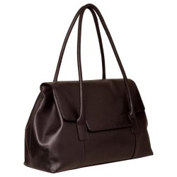 Puk, Belsac varm brun arbejdstaske i bldt skind med flere rum 