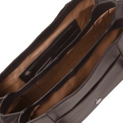 Puk, Belsac varm brun arbejdstaske i bldt skind med flere rum 