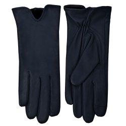 Kirsthine, Belsac glat skindhandske i bl med touch