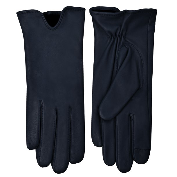 Kirsthine, Belsac glat skindhandske i bl med touch