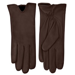 Kirsthine, Belsac glat skindhandske i brun med touch