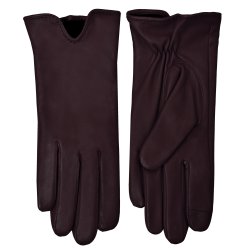 Kirsthine, Belsac glat skindhandske i fudge med touch