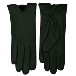 Kirsthine, Belsac glat skindhandske i grn med touch