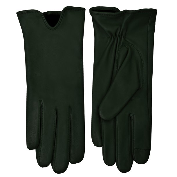 Kirsthine, Belsac glat skindhandske i grn med touch