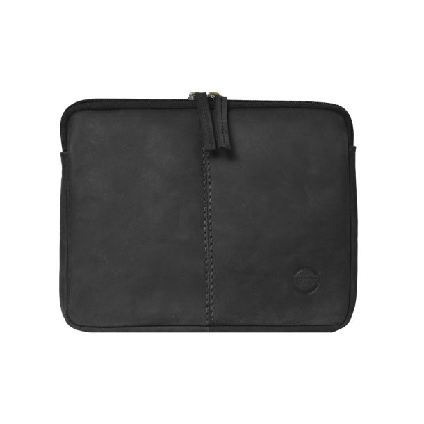 Belsac sort iPad sleeve i skind  med plads til en 9,7" iPad