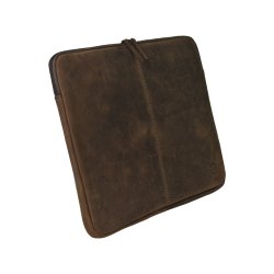 Belsac brunt computer sleeve i skind til 17" brbar computer