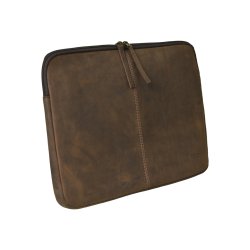 Belsac brunt computer sleeve i skind til 14" brbar computer