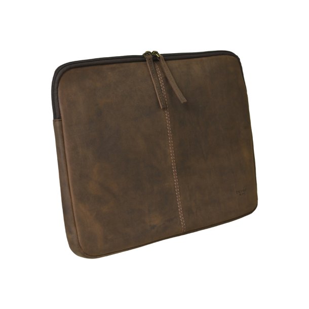 Belsac brunt computer sleeve i skind til 14" brbar computer