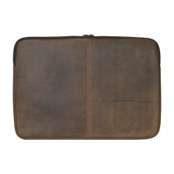 Belsac brunt computer sleeve i skind til 14" brbar computer