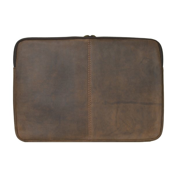 Belsac brunt computer sleeve i skind til 14" brbar computer