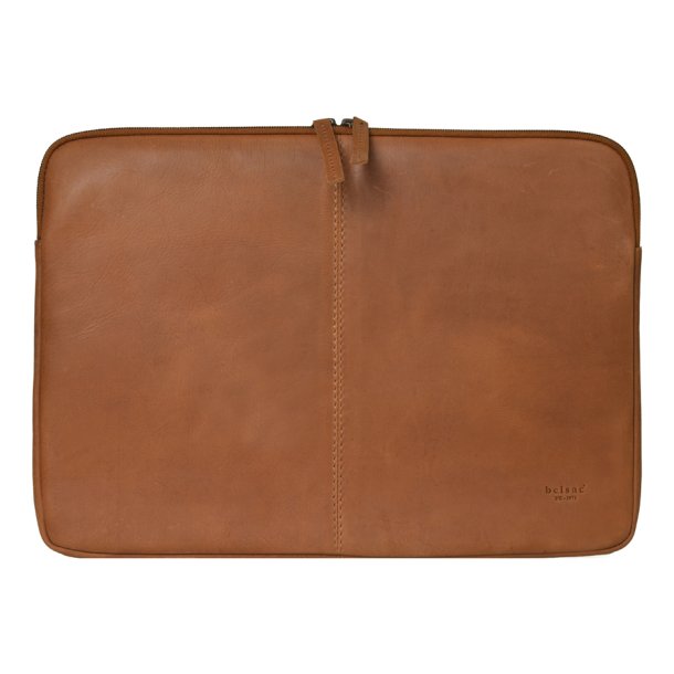 Belsac cognac computer sleeve i skind til 14" brbar computer