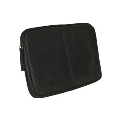 Belsac sort computer sleeve i skind. Passer til en 12" Mac computer