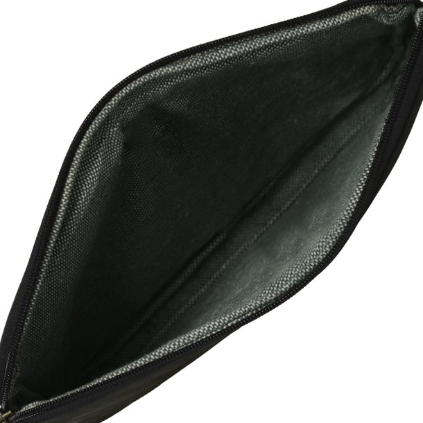 Belsac sort computer sleeve i skind. Passer til en 12" Mac computer