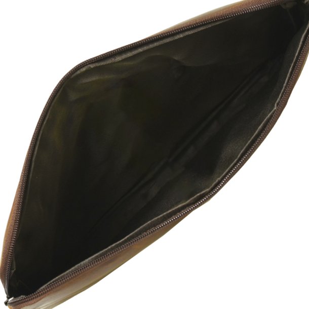 Belsac brunt computer sleeve i skind. Passer til en 12" Mac computer