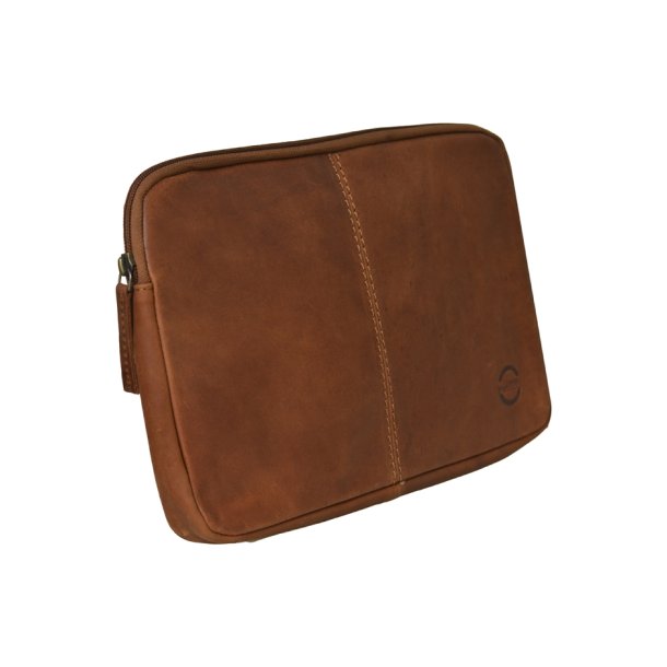 Belsac cognac computer sleeve i skind. Passer til en 12" Mac computer