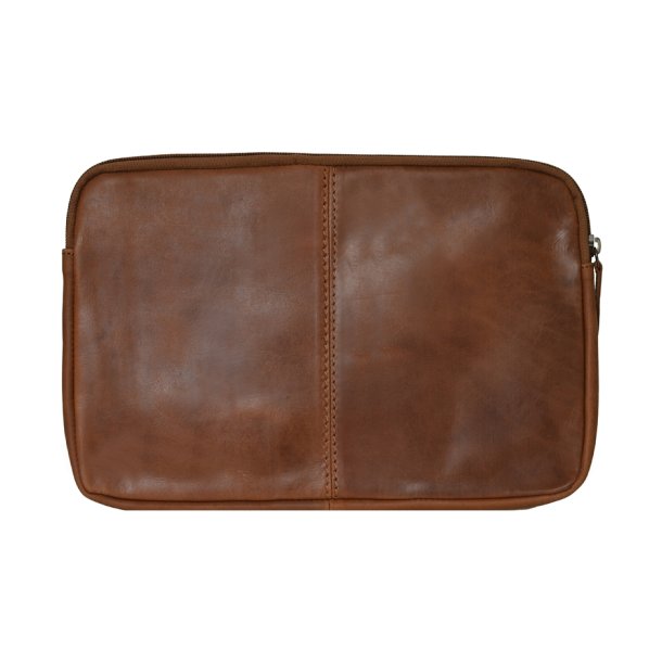 Belsac cognac computer sleeve i skind. Passer til en 12" Mac computer