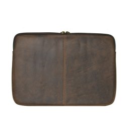 Belsac brunt computer sleeve i skind. Passer til en 13,3" Mac computer