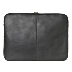 Belsac sort computer sleeve i skind. Passer til en 15" brbar computer