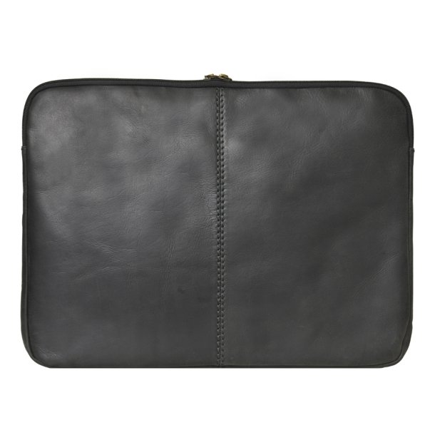 Belsac sort computer sleeve i skind. Passer til en 15" brbar computer