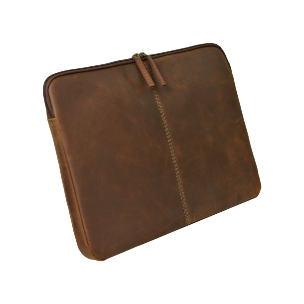 Belsac brunt computer sleeve i skind. Passer til en 15" brbar computer
