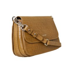 Gry, Belsac beige crossbody  med overslag og lang regulerbar rem