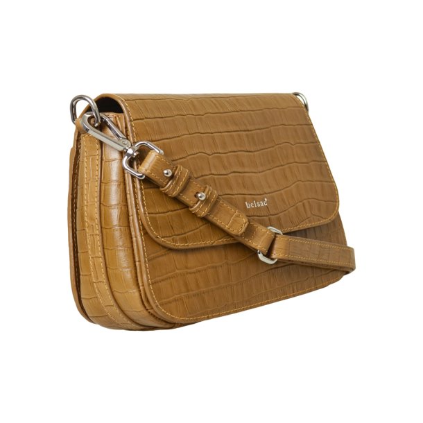 Gry, Belsac beige crossbody  med overslag og lang regulerbar rem