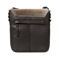Ivalu, Belsac sort crossbody i skind med kraftigt overslag i slskind
