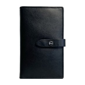 Belsac tofl�jet sort pung i glat skind med plads til kontanter og kreditkort