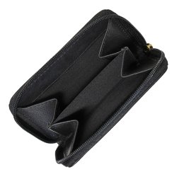 Belsac m�ntpung i sort mat skind med lynl�s og lomme til kort