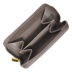 Belsac m�ntpung i taupe mat skind med lynl�s og lomme til kort