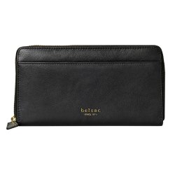 Belsac stor pung i sort mat skind med lynl�srum til kort og kontanter samt et udvendigt rum