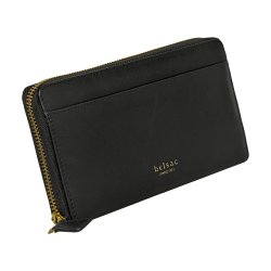 Belsac stor pung i sort mat skind med lynl�srum til kort og kontanter samt et udvendigt rum