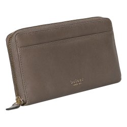 Belsac stor pung i taupe mat skind med lynl�srum til kort og kontanter samt et udvendigt rum