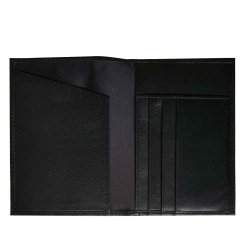 Belsac sort pascover i skind med plads til kort og lynlsrum til mnter og sedler